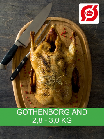 Bestil din økologiske Gothenborg Juleand på 2,8 til 3,0 kg. her i dag